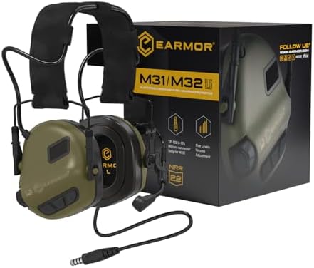 Amazon.com: Earmor M32 Electronic Tactical Earmuffs w/NATO Input
